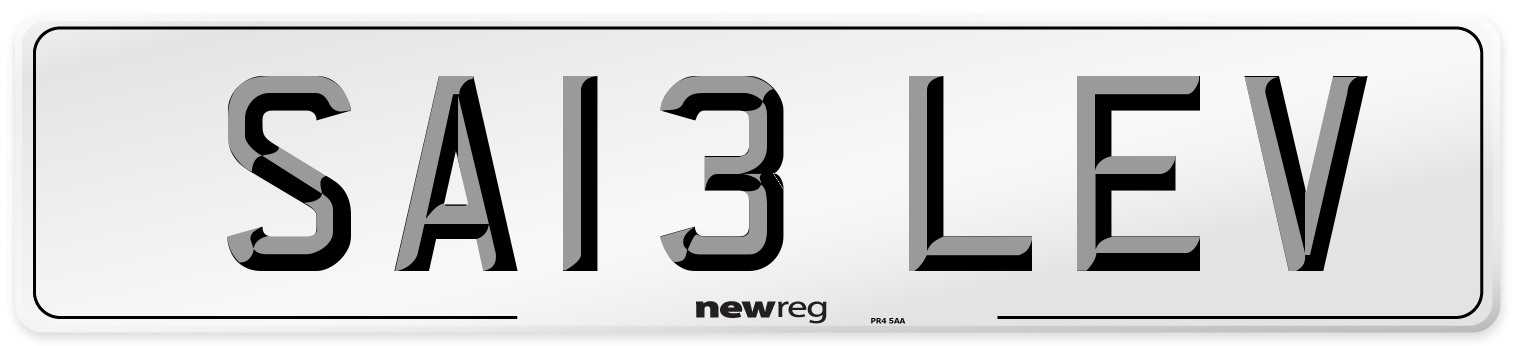 SA13 LEV Number Plate from New Reg